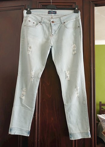 Kadın Açık Mavi  kot Pantolon - Görsel 8