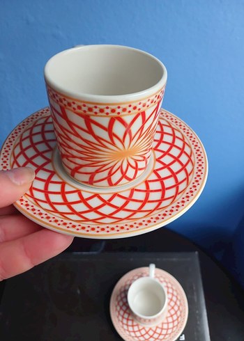 Kırmızı Desenli 6'lı Kahve Fincanı Seti - Görsel 5