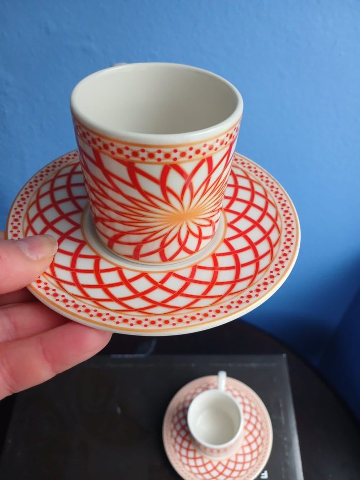 Kırmızı Desenli 6'lı Kahve Fincanı Seti - Görsel 5