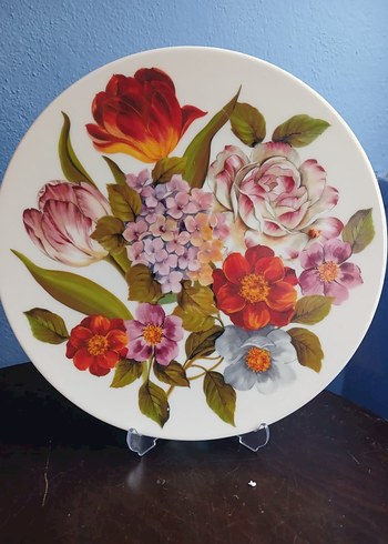 Çiçek Desenli Modern Klasik Tabak - Görsel 2