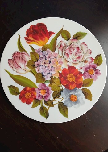Çiçek Desenli Modern Klasik Tabak - Görsel 4