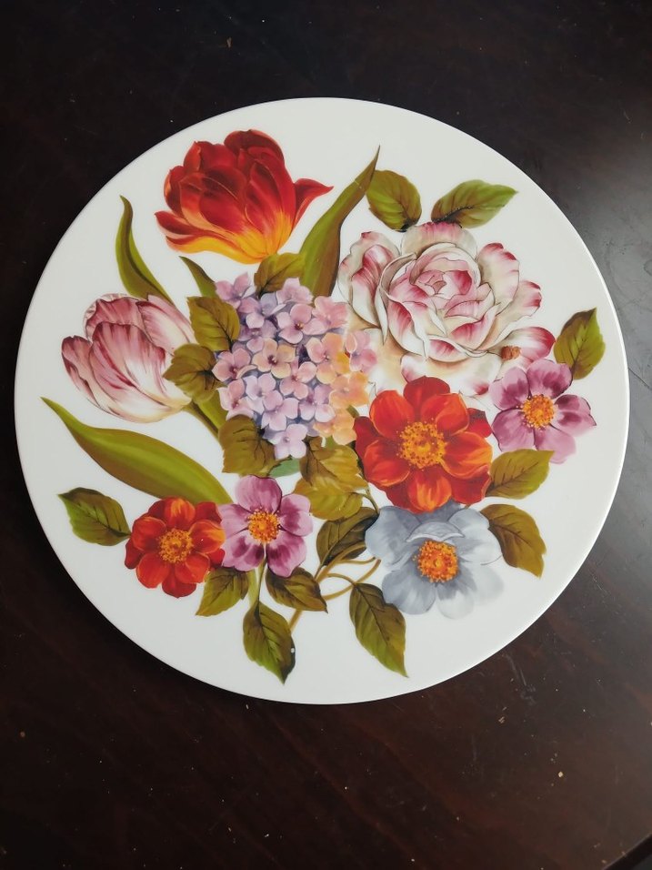 Çiçek Desenli Modern Klasik Tabak - Görsel 4