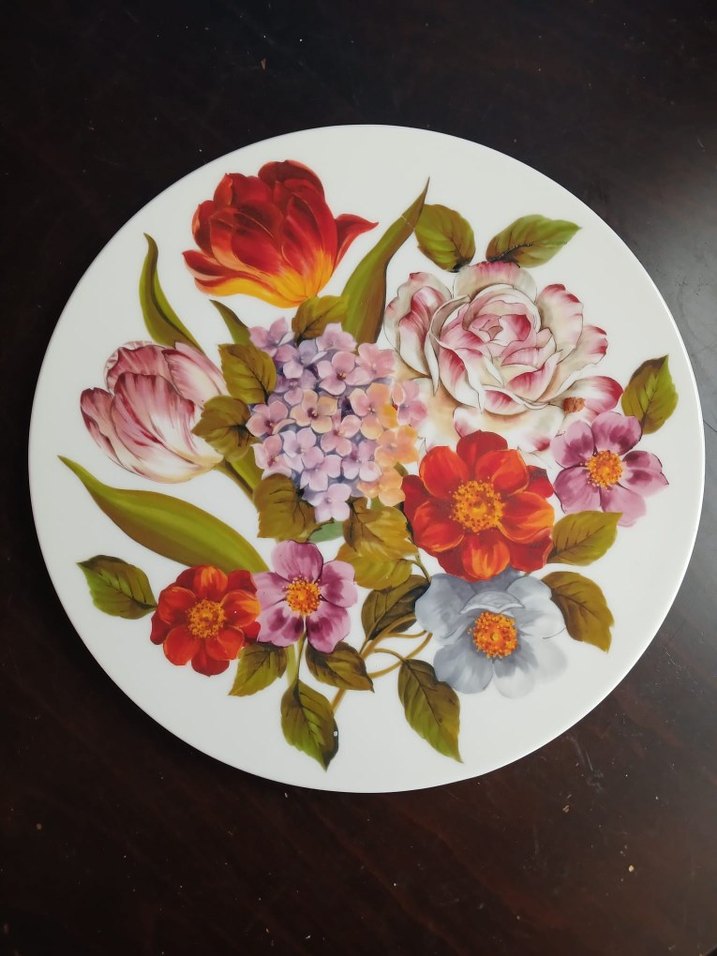 Çiçek Desenli Modern Klasik Tabak - Görsel 3