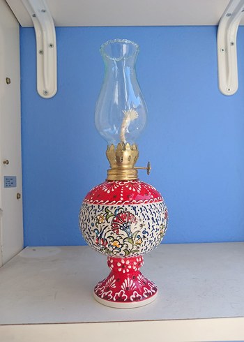 Renkli Kırmızı Seramik Gaz Lambası - Görsel 8