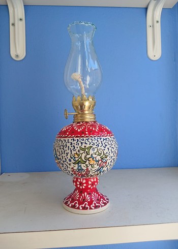 Renkli Kırmızı Seramik Gaz Lambası - Görsel 7