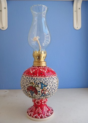 Renkli Kırmızı Seramik Gaz Lambası - Görsel 6
