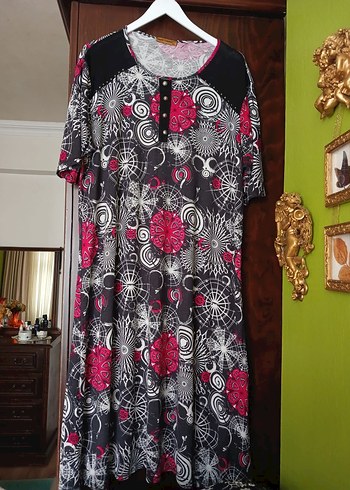 Büyük beden Renkli elbise - Görsel 2