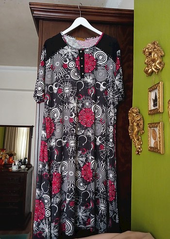 Büyük beden Renkli elbise - Görsel 9