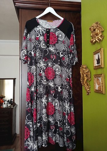 Büyük beden Renkli elbise - Görsel 13