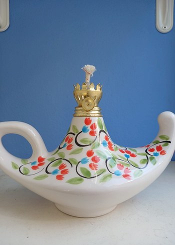 Renkli Desenli Seramik Gaz Lambası - Görsel 8