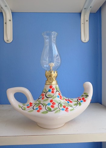 Renkli Desenli Seramik Gaz Lambası - Görsel 5