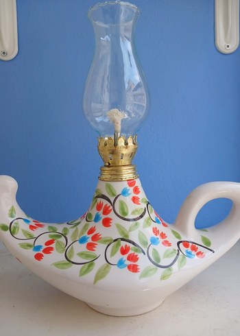 Renkli Desenli Seramik Gaz Lambası - Görsel 4