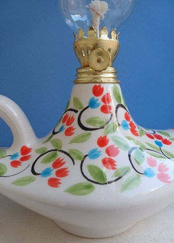 Renkli Desenli Seramik Gaz Lambası - Görsel 6