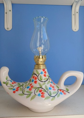 Renkli Desenli Seramik Gaz Lambası - Görsel 2