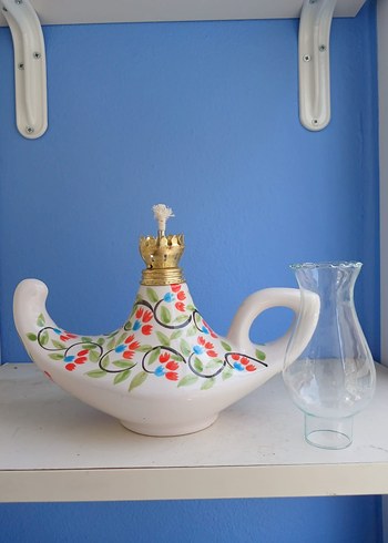 Renkli Desenli Seramik Gaz Lambası - Görsel 7