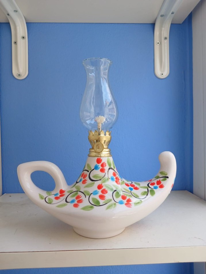 Renkli Desenli Seramik Gaz Lambası - Görsel 5