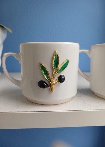 Beyaz Zeytin Desenli ikili Kupalar - Görsel 6