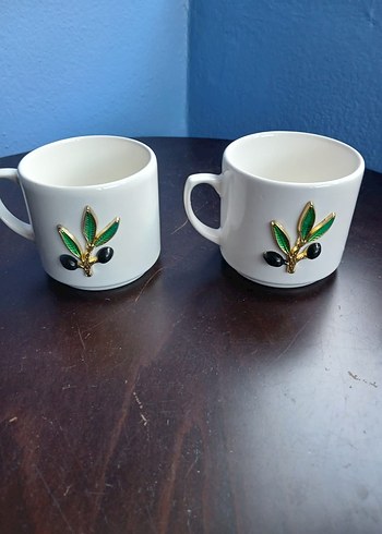 Beyaz Zeytin Desenli ikili Kupalar - Görsel 11