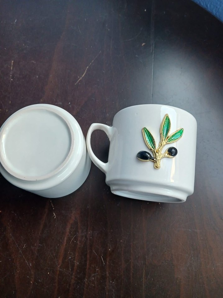 Beyaz Zeytin Desenli ikili Kupalar - Görsel 4