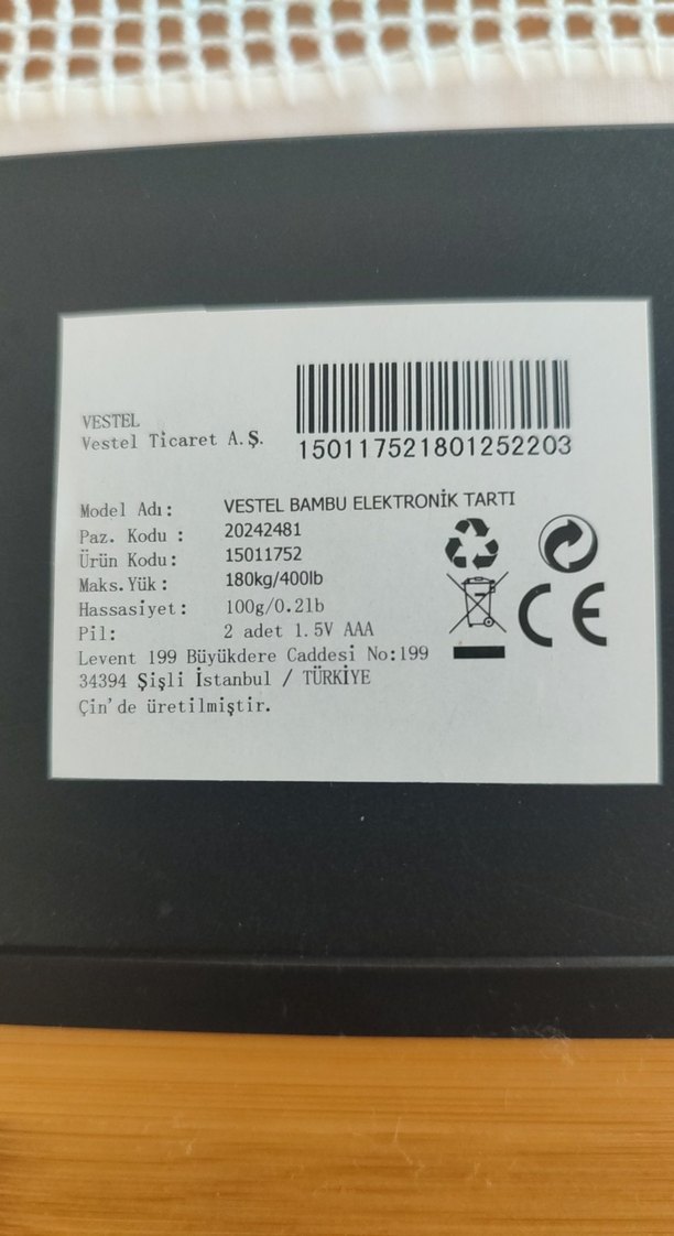 Bambu Dijital Banyo Tartısı Bej - Görsel 5