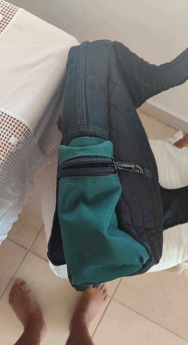 Fermuarlı Yeşil Biker Sırt Çantası - Görsel 3