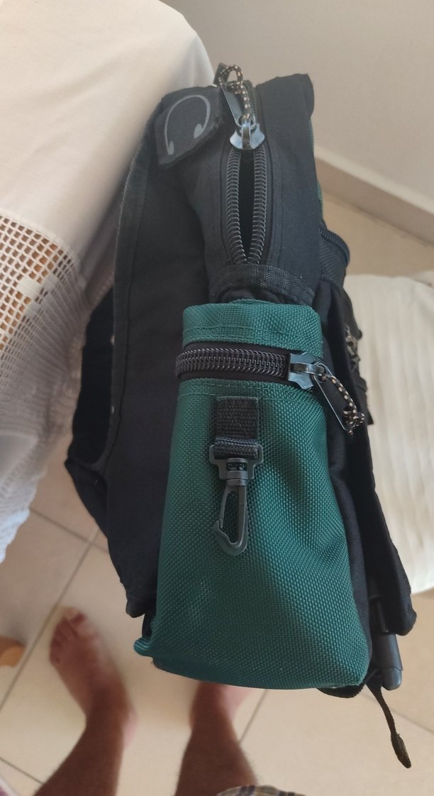 Fermuarlı Yeşil Biker Sırt Çantası - Görsel 4