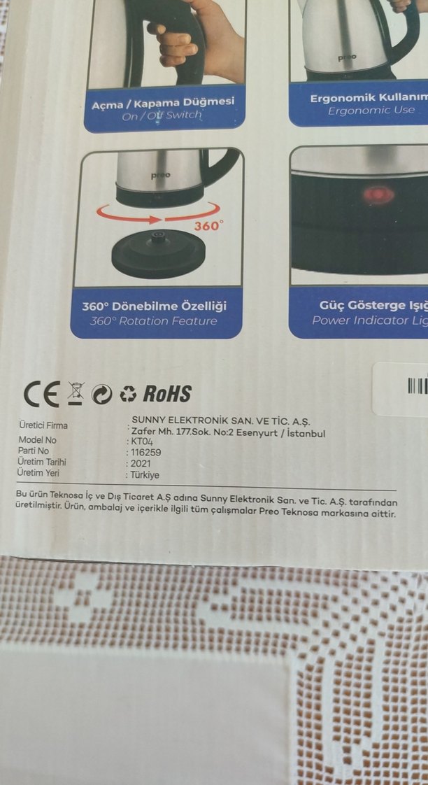 Preo 1.7L 1500W Çelik Elektrikli Su Isıtıcı - Görsel 3