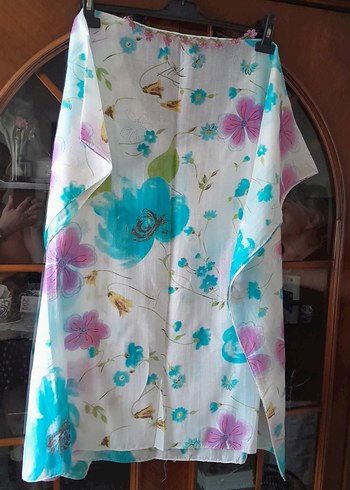 Bohem Çok Renkli Uzun Pareo V Yaka - Görsel 10