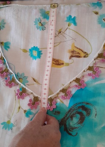 Bohem Çok Renkli Uzun Pareo V Yaka - Görsel 14