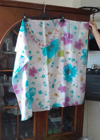 Bohem Çok Renkli Uzun Pareo V Yaka - Görsel 8