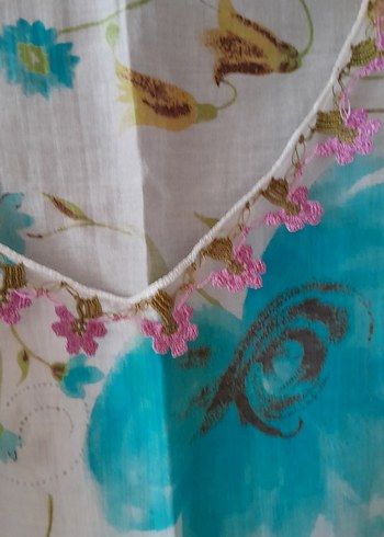 Bohem Çok Renkli Uzun Pareo V Yaka - Görsel 6