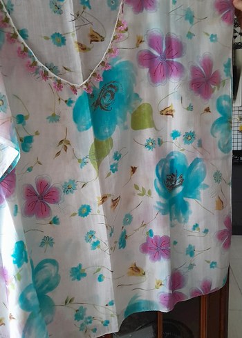 Bohem Çok Renkli Uzun Pareo V Yaka - Görsel 7