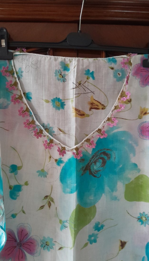 Bohem Çok Renkli Uzun Pareo V Yaka - Görsel 2