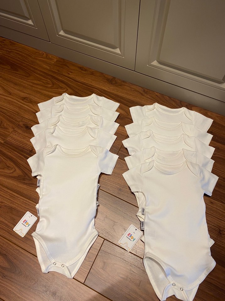 Bebek Kısa Kollu Beyaz Body - 9/12 ay - Görsel 2