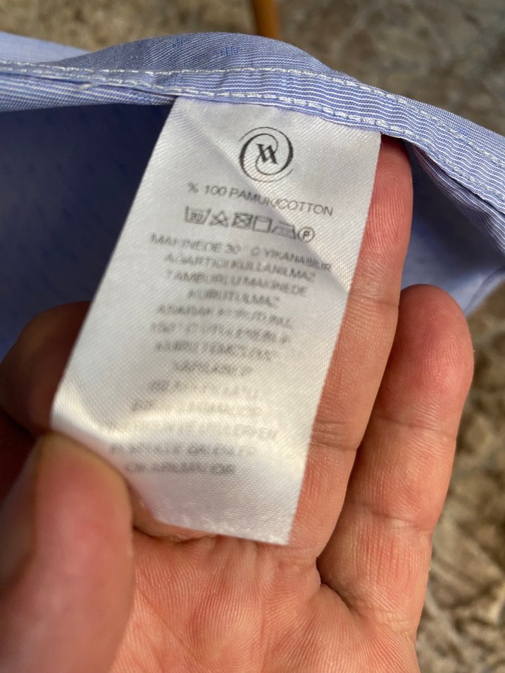 Mavi Vakko Erkek Keten Gömlek - Görsel 3