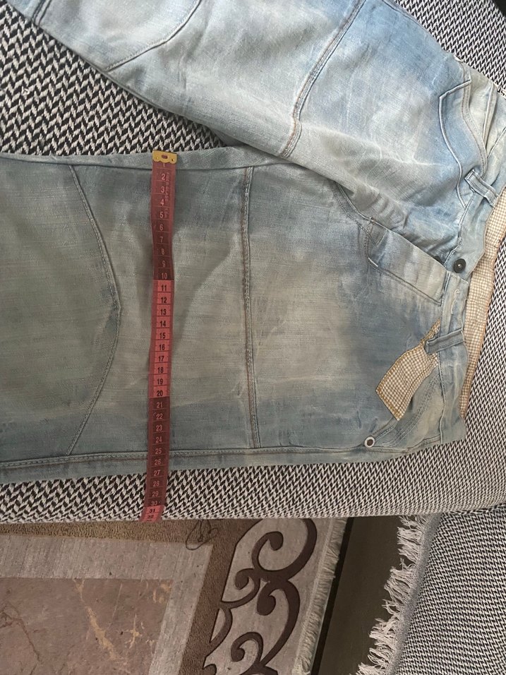 Düğmeli Mavi Kadın Geniş Kesim Kot - Görsel 3