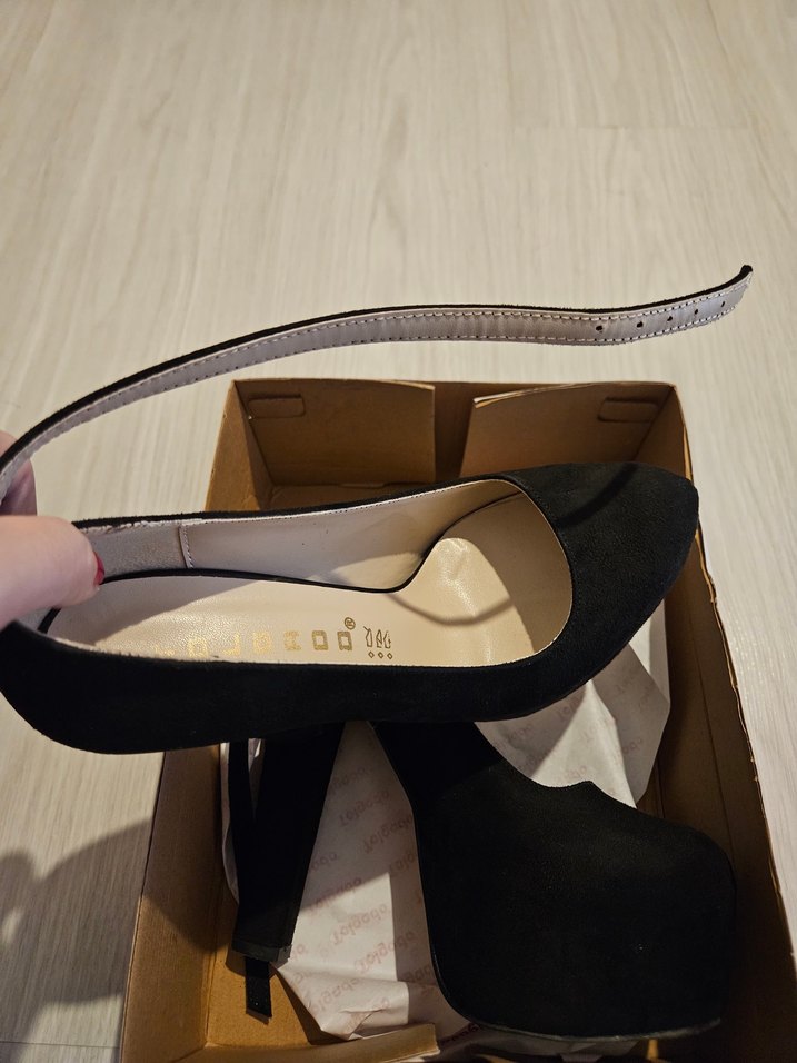 Kadın Siyah Süet Platform Topuklu Stiletto - Görsel 2