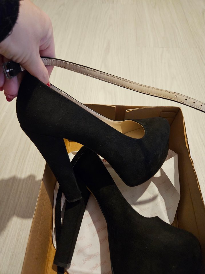 Kadın Siyah Süet Platform Topuklu Stiletto - Görsel 3