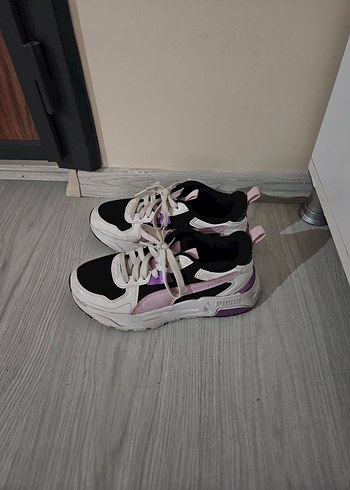 Lacivert ve Pastel Mor Bağcıklı Platform Spor Ayakkabı - Görsel 4