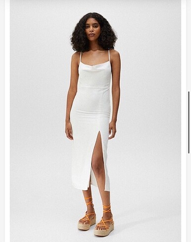Pull&bear keten beyaz elbise