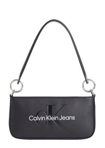 Calvin Klein Siyah Deri Omuz Çantası