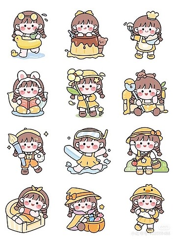 Cute girl sticker