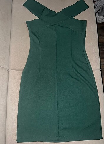 s Beden Yeşil midi elbise 