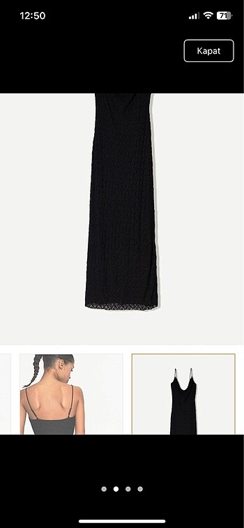 s Beden siyah Renk Bershka dantelli midi elbise