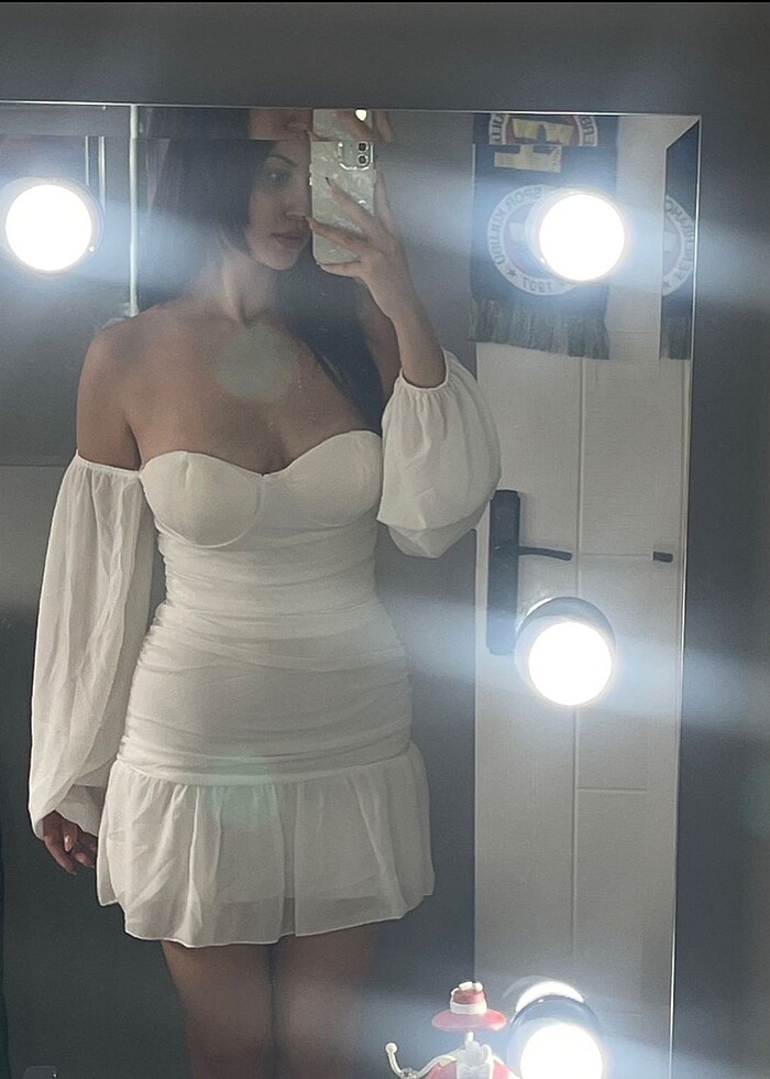 Beyaz abiye elbise - Görsel 4