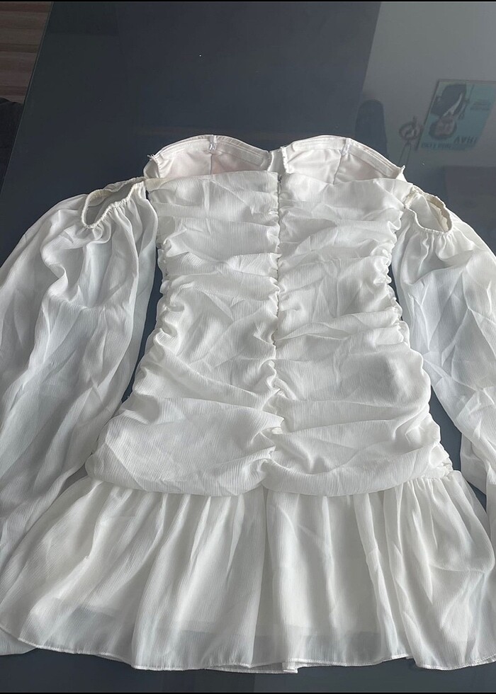 Beyaz abiye elbise - Görsel 2