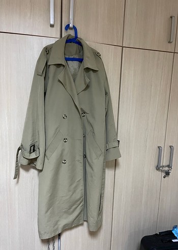 Bej Uzun Kemerli Kadın Trençkot - Görsel 2