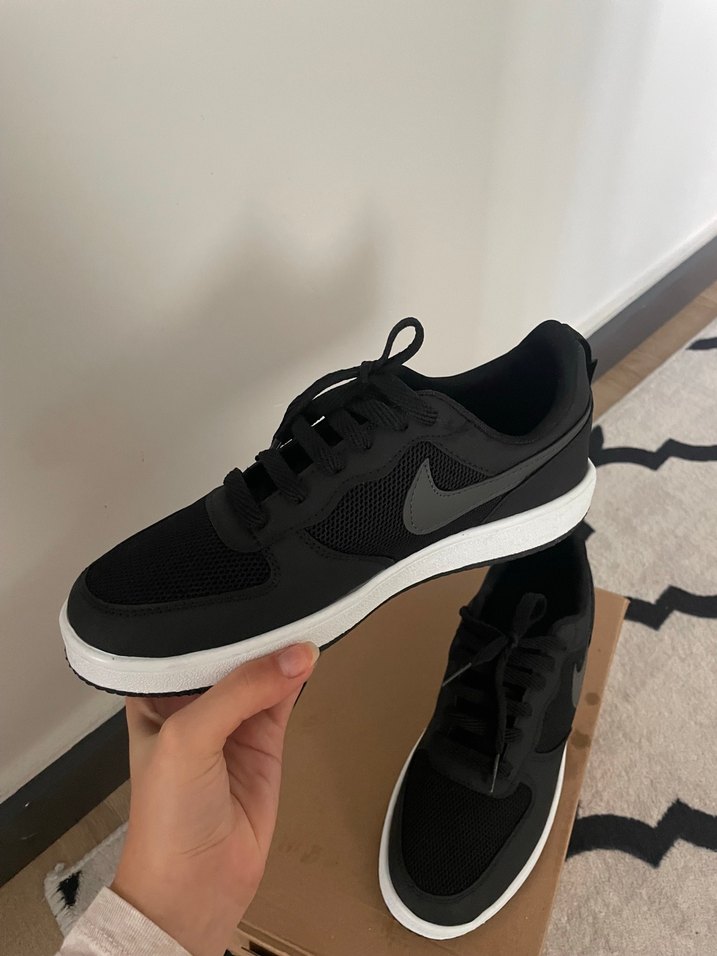 Siyah unisex spor ayakkabı Velcro Detaylı - Görsel 3