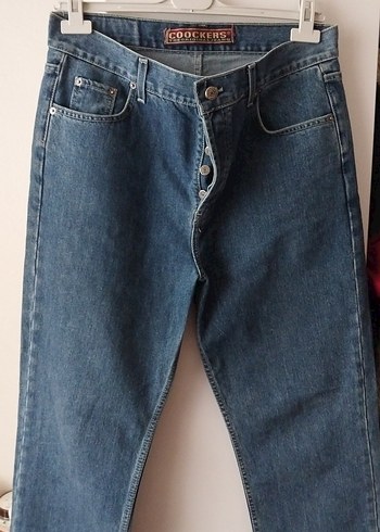 Düğmeli Bol Kesim Kot Pantolon - Görsel 3