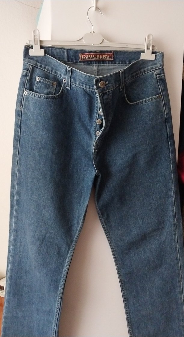 Düğmeli Bol Kesim Kot Pantolon - Görsel 3